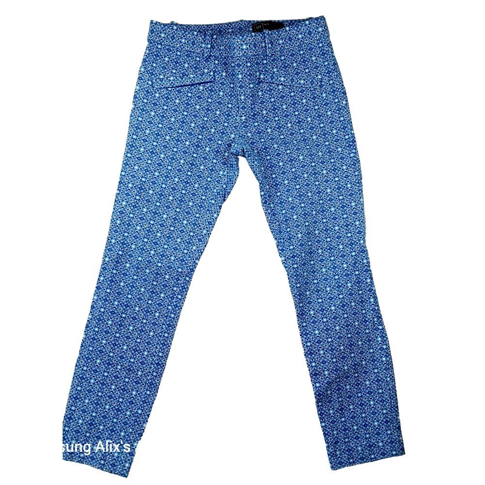 Gap Skinny Ankle Pants Bi-Stretch Cropped‎ Blue Mosaic Womens  Size 2 Regular